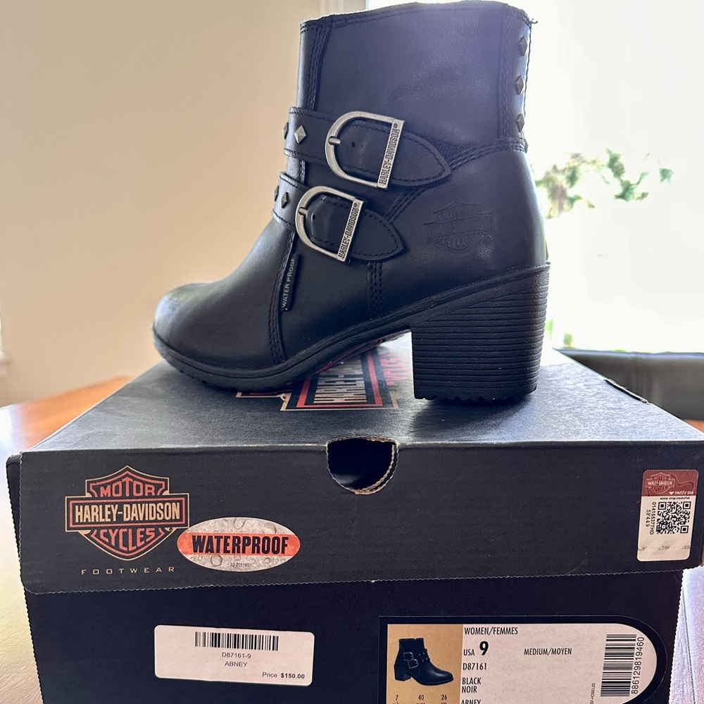 Harley-Davidson Black Combat Moto Boots with Buckles